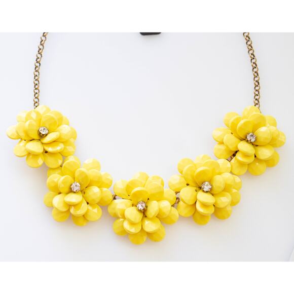 J.Crew Yellow Flower Statement Necklace - Picture 2 of 6